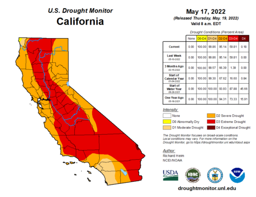 U.S. CA Drought Monitor as of May 17 2022