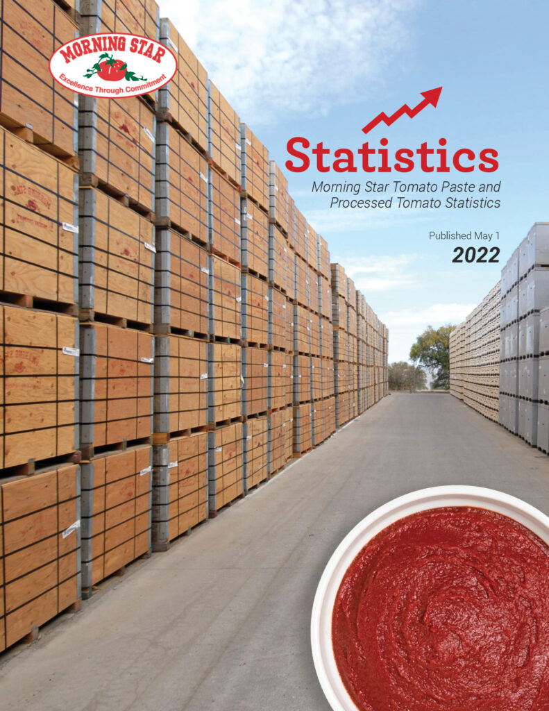 PDF link for the 2022 Processing Tomato Statistics Brochure by Morning Star